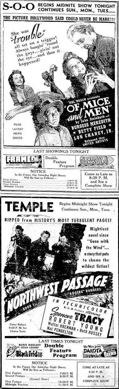 Strand Theater - Apr 27 1940 Temple And Soo Competing